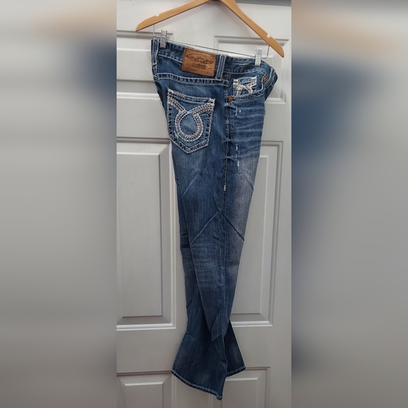 BIG STAR PIONEER MEN'S DISTRESSED & DESTROYED RELAXED BOOTCUT JEANS SIZE 31R X34 - Picture 5 of 13